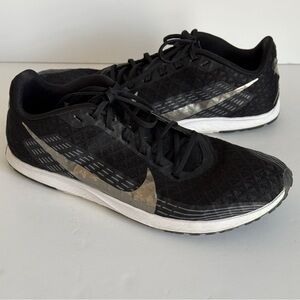 Nike Zoom Rival XC Black Metallic Silver Sneakers Size 9